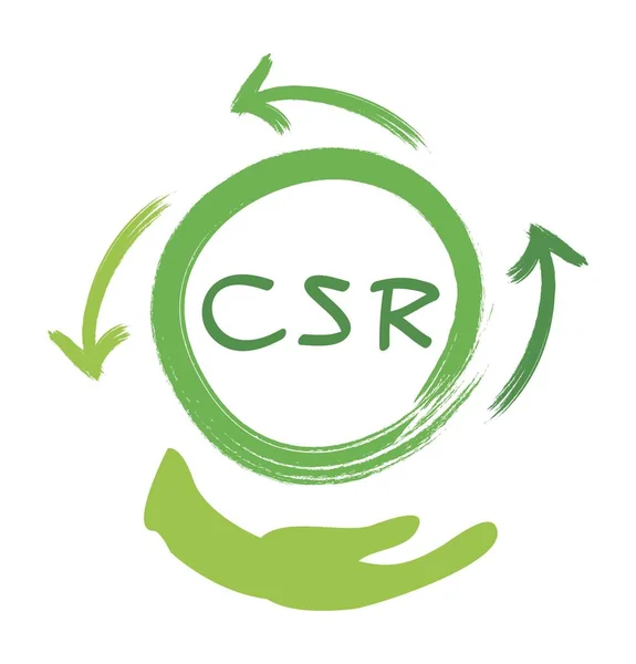 Symbole écologique avec concepts de responsabilité sociale des entreprises — Image vectorielle