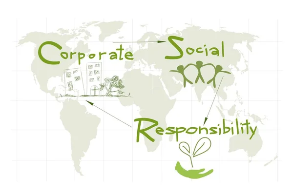 Environment Conservation with Corporate Social Responsibility Concepts — Stock Vector