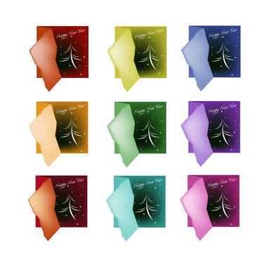 Zarif mutlu yeni yıl kartı topluluğu