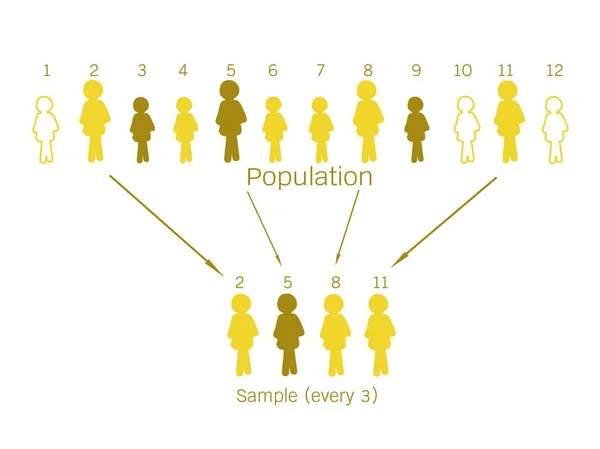 Processus de recherche Échantillonnage auprès d'une population cible — Image vectorielle
