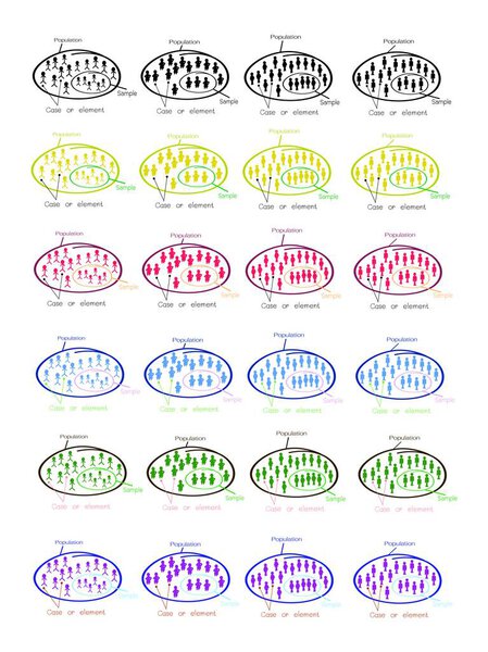 Набор выборки исследовательского процесса из целевой популяции
