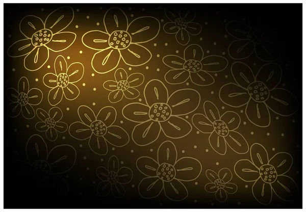 Fondo de pantalla marrón Vintage con fondo de patrón de flores — Vector de stock