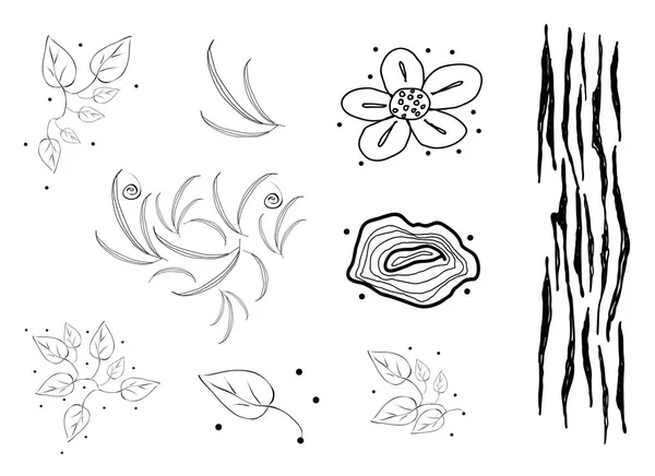 Collection de motifs larvaires de caniche noir et blanc — Image vectorielle