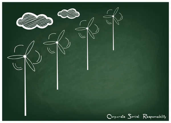 与企业社会责任概念的绿色黑板 — 图库矢量图片