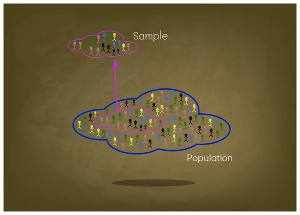 Вибірка процесу дослідження з цільової популяції — стоковий вектор