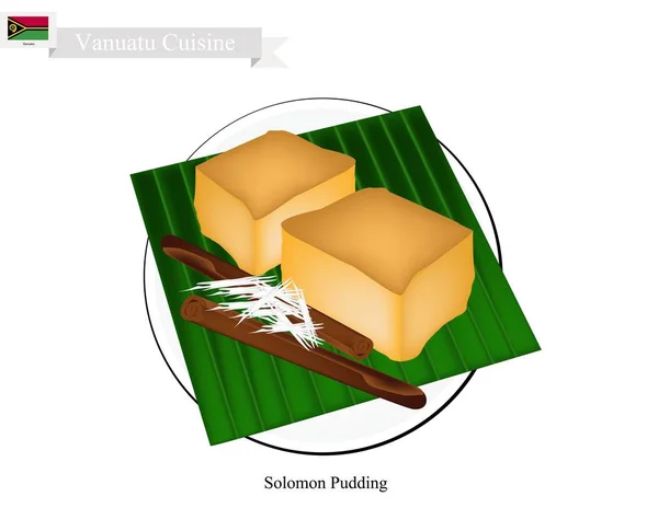 Соломон Пудинг, традиционный десерт Вануату — стоковый вектор