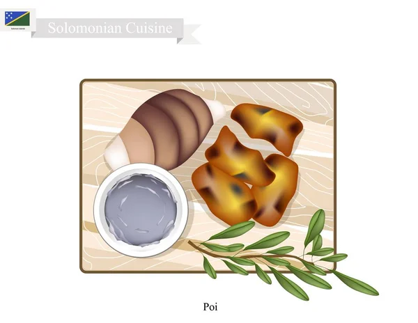 Solomonian お粥または伝統的な Solomonian スープ ポイ — ストックベクタ