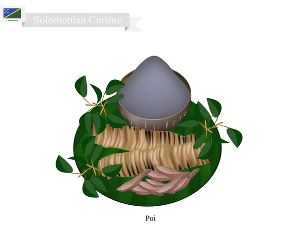 Poi o sopa salomónica tradicional o gachas salomónicas — Vector de stock