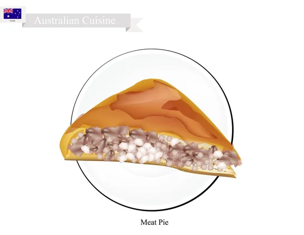 Мясной пирог, национальное блюдо Австралии — стоковый вектор