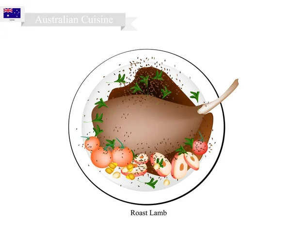 Rasted Lamb Legs, The Popular Dish of Australia — стоковый вектор