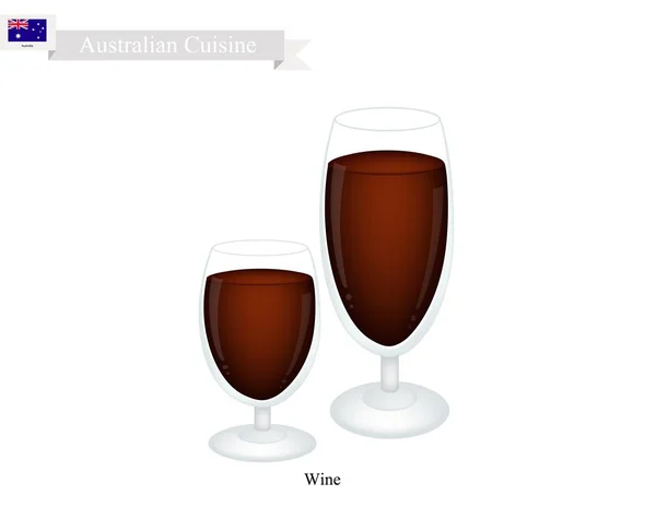Vinho, uma bebida alcoólica popular na Austrália — Vetor de Stock