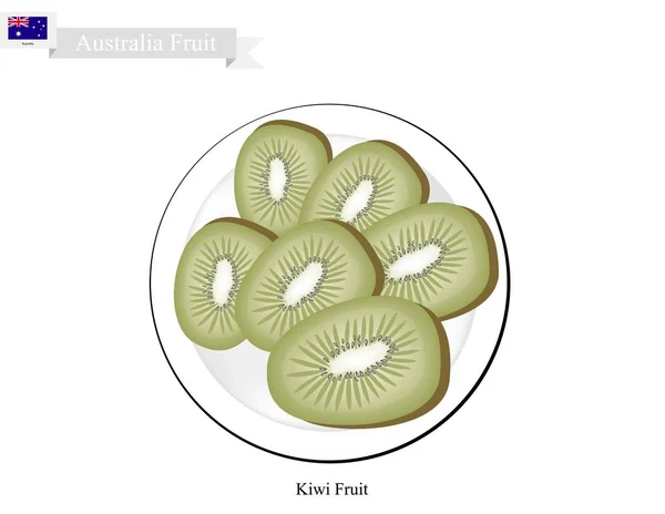 Kiwi of Chinese kruisbes, een populaire vruchten in Australië — Stockvector