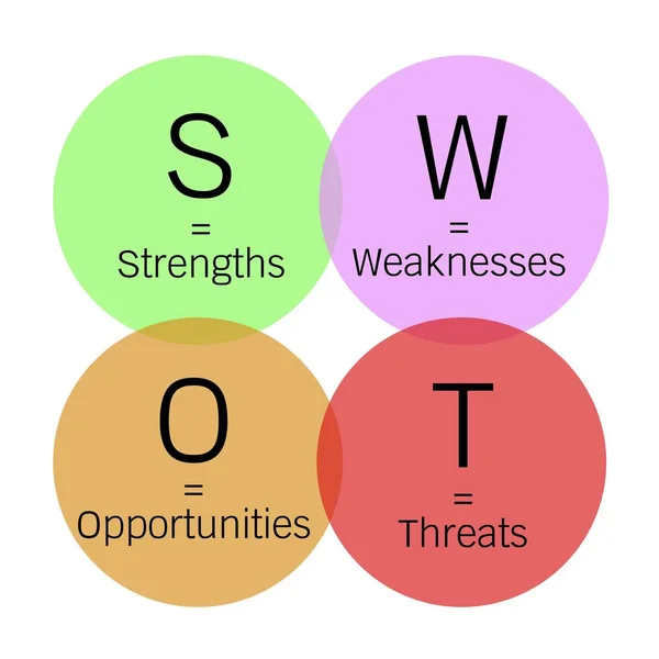 SWOT matrisi strateji yönetimi için iş planı — Stok Vektör