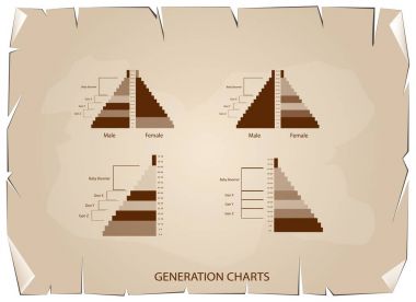 Grafik 4 nesil ile nüfus piramitleri
