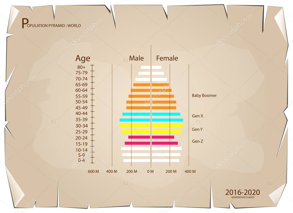2016-2020 Population Pyramids Graphs with 4 Generation