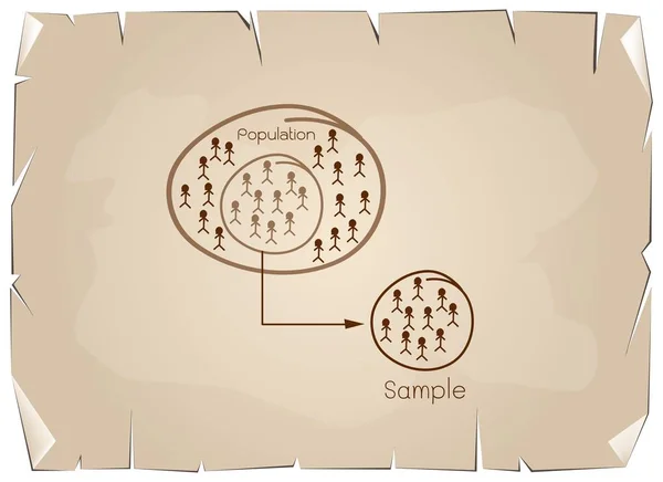 研究的目标人口从过程抽样 — 图库矢量图片