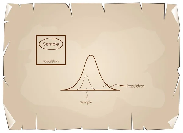 Звичайна крива розподілу з вибіркою процесу дослідження — стоковий вектор
