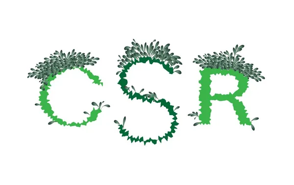 Зелене листя з концепціями корпоративної соціальної відповідальності — стоковий вектор
