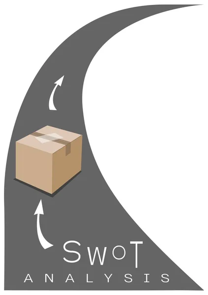 Gestión de la estrategia de análisis SWOT con el concepto de entrega y envío — Archivo Imágenes Vectoriales