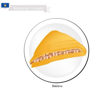 Baklava veya Kosovan peynir pasta şurubu ile