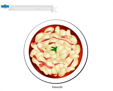 Gnocchi domates soslu, ünlü yemek San Marino