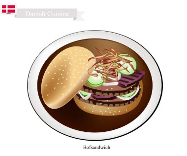 Bofsandwich veya zemin sığır eti Hamburger, Danimarka Ulusal çanak
