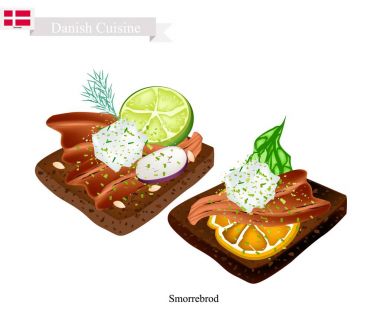 Füme yılan balığı, Danimarka Ulusal çanak ile Smorrebrod