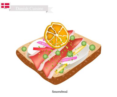 Domuz rostosu Danimarka Ulusal çanak ile Smorrebrod