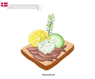 Danimarka Ulusal yemek sığır eti ile Smorrebrod