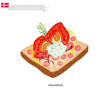 Çilek, Danimarka Ulusal çanak ile Smorrebrod