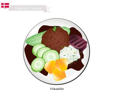 Frikadeller veya kızarmış sığır Patty, Danimarka'da popüler çanak