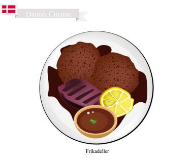 Frikadeller veya kızarmış sığır Patty, Danimarka'da popüler çanak