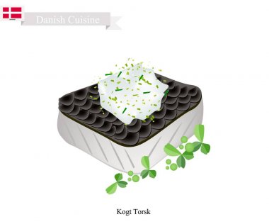 Kogt Torsk veya haşlanmış Cod, Danimarka için popüler bir çanak