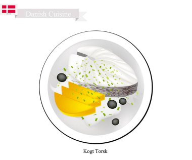 Kogt Torsk veya haşlanmış Cod, Danimarka için popüler bir çanak