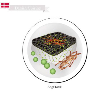 Kogt Torsk veya haşlanmış Cod, Danimarka için popüler bir çanak
