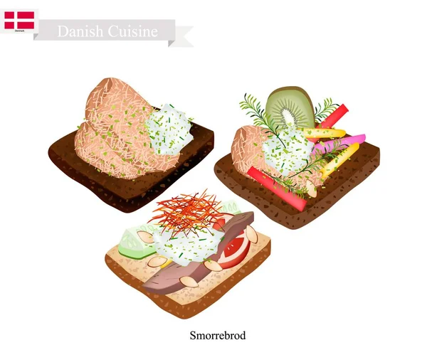 Domuz rostosu Danimarka Ulusal çanak ile Smorrebrod