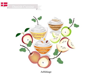 Aeblekage ya da elma kek, Danimarka'da popüler tatlı
