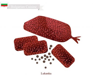 Lukanka ya da düz sosis, geleneksel bir Bulgaristan fincan