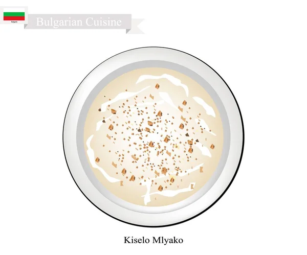 Kiselo mlyako oder bulgarische fermentierte Milch mit saurem Geschmack — Stockvektor