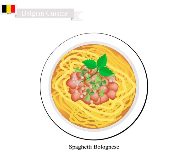 スパゲッティ ボローニャ、ベルギーの郷土料理 — ストックベクタ