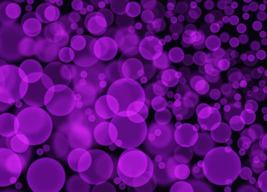 Soyut mor Bokeh kabarcıklar siyah arka plan üzerine