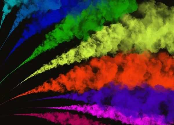 Abstract Colorful Smoke or Powder on Black Background — Stock Photo, Image