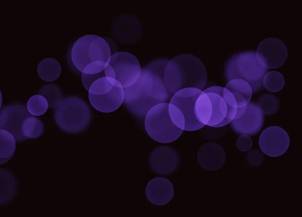 Abstract Purple Bokeh Bubbles on Black Background — Stock Photo, Image