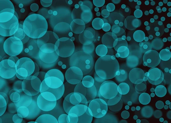 Abstract Light Blue Bokeh Bubbles on Black Background — Stock Photo, Image
