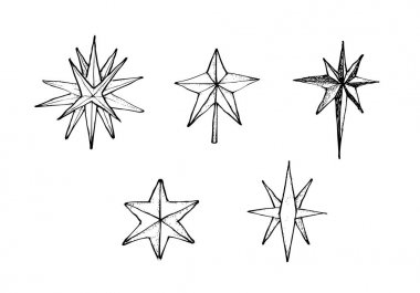 Hand Drawn of Moravian Stars or Herrnhuter Stern clipart