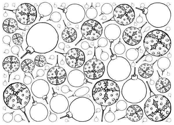 Main dessinée de beaux ornements de Noël Arrière-plan — Image vectorielle