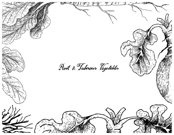 Horseradish ve İsveçli el çizilen çerçeve 