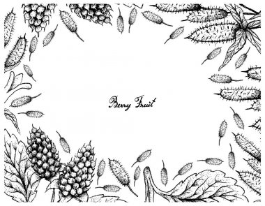 Çerçeve Amora Verde çilek ve elma Berry el çekilmiş