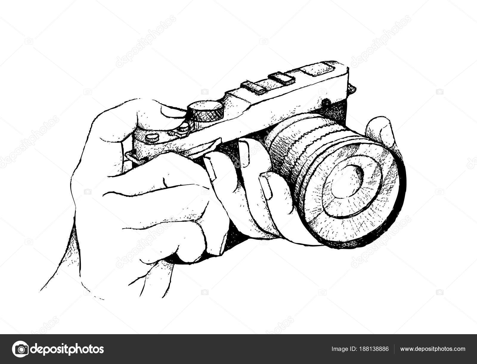 白い背景の上のカメラを保持している写真家の手書き ストックベクター C Iamnee 白い背景の上のカメラを保持している写真家の手書き ストックベクター C Iamnee