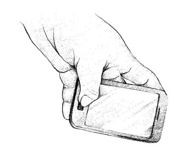 genel bir akıllı telefon kullanan kişi el
